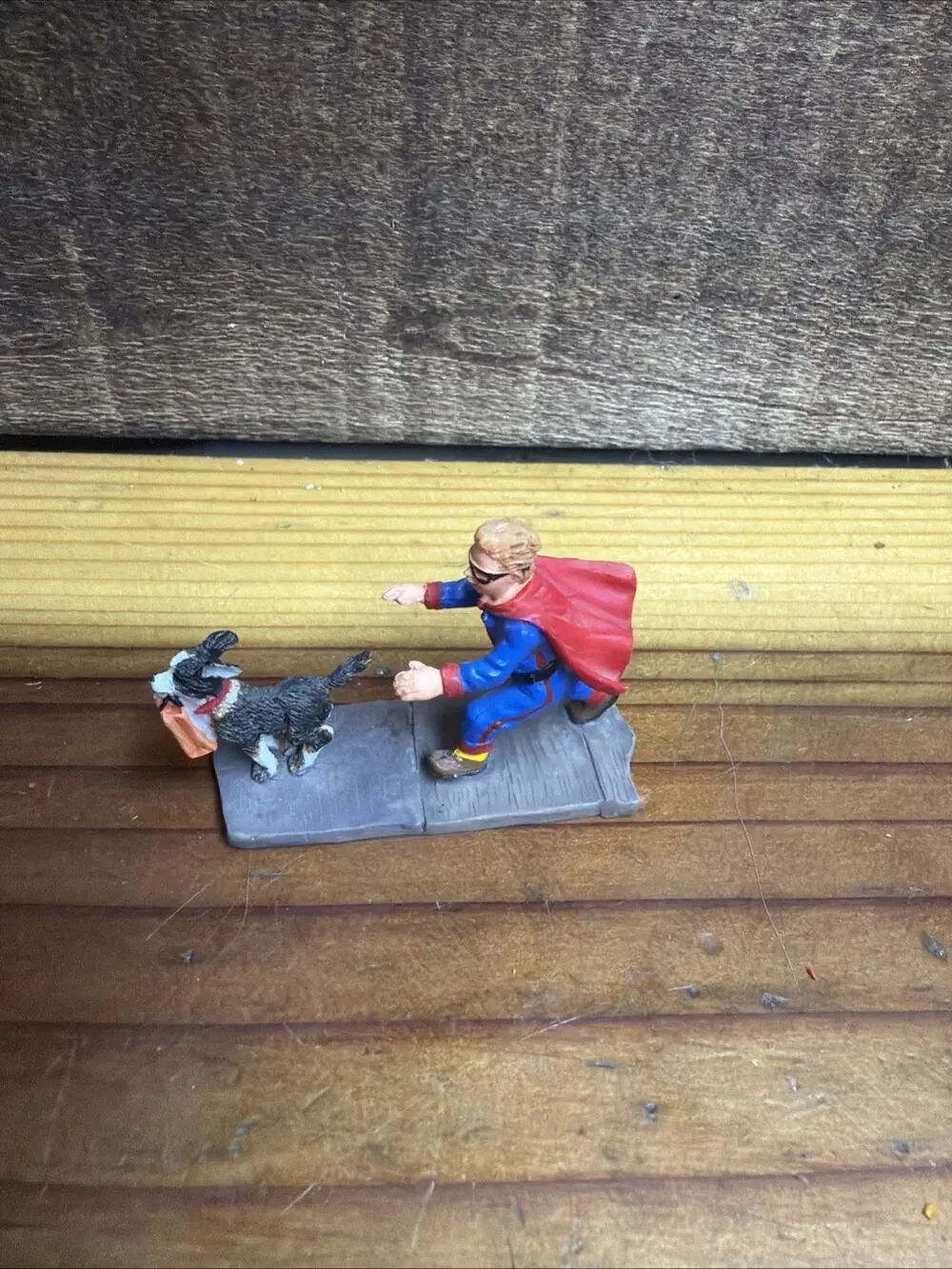 Lemax Spooky Town Halloween Hi-Jinks 02385 Super Hero Chasing Dog Figure